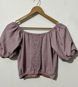 Purple Puff Sleeve Top
