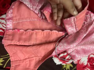 Pink silk Saree