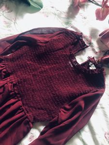 Maroon Long Sleeve Top