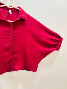 Red Corduroy Blouse