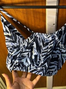 Blue tie dye bralette top