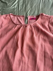Peach Chiffon Tunic Top