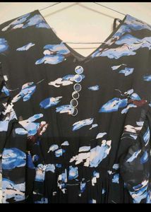 Blue and Black Long Dress