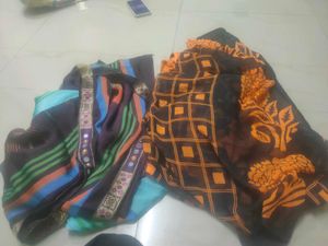 Set of 2 Unique Print Scarves Only Saree