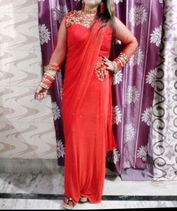 Heavy Work Ready To Wear Saree