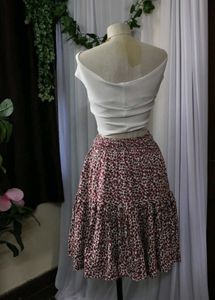Tiered Print Mini Skirt