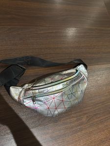 Geometric Silver Fanny Pack