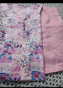 Pink Embroidered Kurta Set
