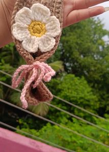 Crochet Daisy Flower Bouquet Keychain