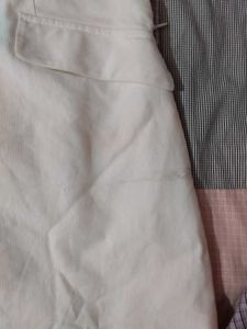 Cream Mini Skirt with Pockets