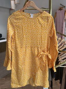 URBANINC Yellow Polka Dot Mini Dress