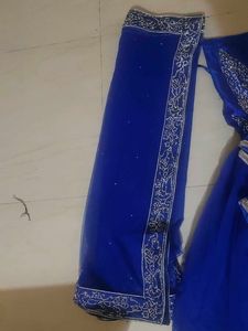 Silver Zarkan Work Lehenga Choli Fishcut Type