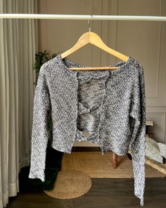 Knitted Grey Crop Top