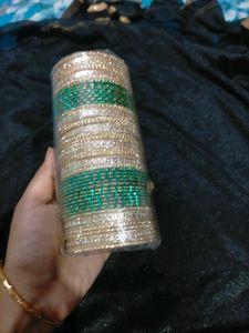 Peacock Green Colour Metal Bangles