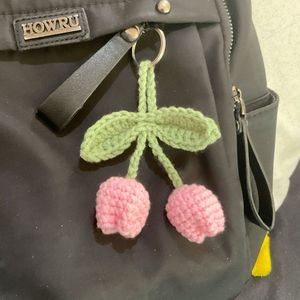 Cute Crochet Tulip Keychain