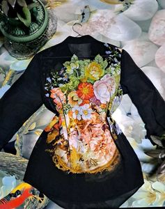 Floral Print Sheer Blouse