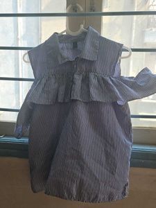 Striped Cold Shoulder Top