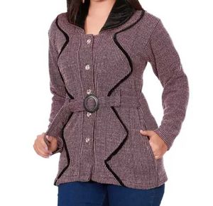 Stylish Purple Knit Cardigan