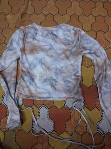 Tie Dye Long Sleeve Crop Top