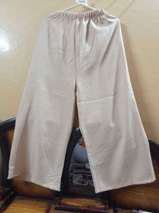 Elegant Beige Wide-Leg Palazzo Pants