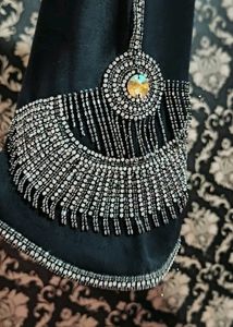 Rhinestone Work On Both Side Burkah And Hijab