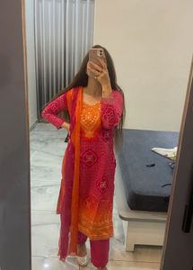 Pink & Orange Kurta Set