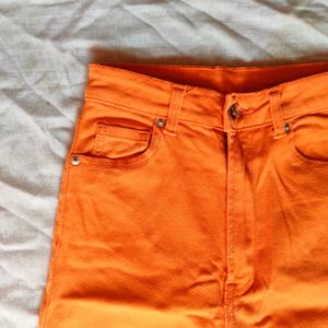 H&amp;M Orange Wide Leg Jeans Women&#39;s