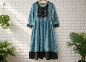 Ethnic Blue Printed Kurta