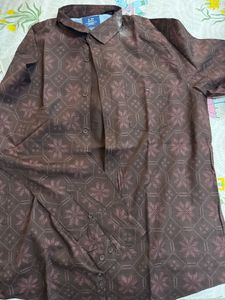 Stylish Brown Patterned Shirt