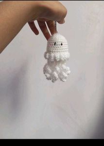 Handmade Crochet Jellyfish Keychain