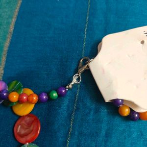 mother of pearl colorful necklace set