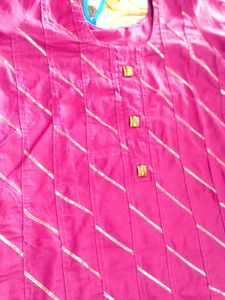 Pink Striped Kurti set
