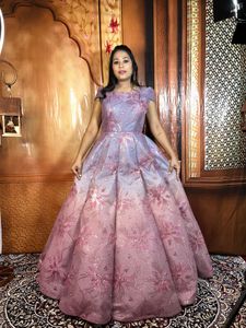 Elegant Pink & Lilac Ball Gown