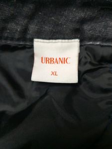 URBANIC HEAVY DISTRESSED BOOTCUT BLACK JEANS
