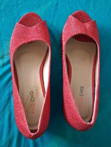 Red Glitter Wedges