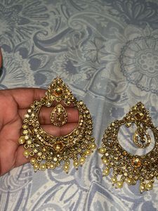 Gold Tone Statement Earrings brand New