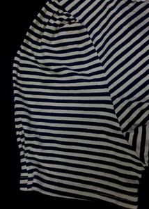 Striped Top with Lace Collar
