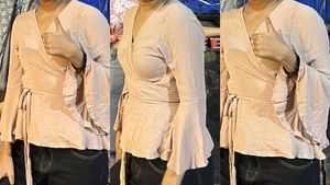 Rose Pink Wrap Top