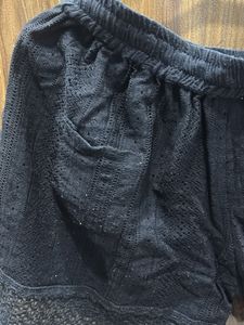 Black Lace Trim Shorts