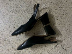 Black Pointed Slingback Heels