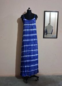 Blue Tie-Dye Maxi Dress