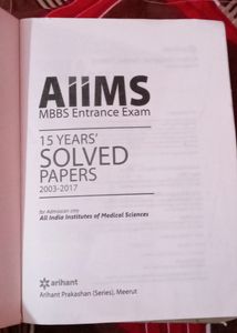 ARIHANT Previous Year AIIMS PAPER For NEET Exam