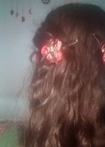 Handmade Plaid Flower Hair Clips