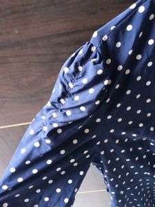 Navy Polka Dot Midi Dress