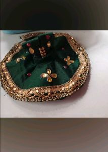 Green Stonework Laddu Gopal Dress