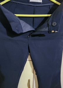 MANGO Formals Navy Bootcut Trousers