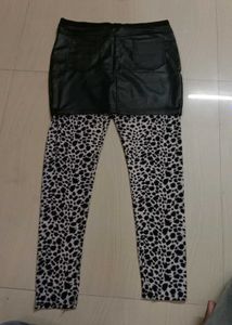 Laped Print Hf Skirt Style Jeggins