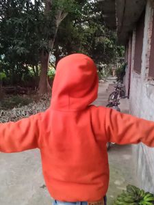 Orange Graphic Hoodie for Boys