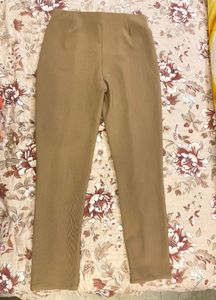 Brown Slit-Hem Pants