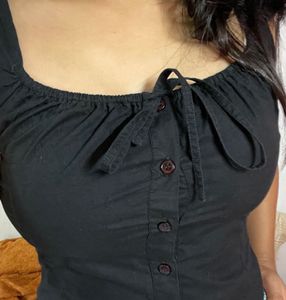 Chunky Tie-Front Top 🖤